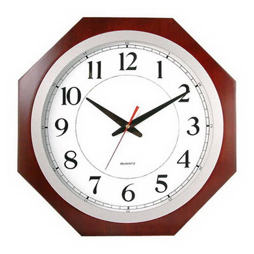 KLPK14001H (100개가격)폭스팔각40원목벽시계 사무실 벽시계 OEM 판촉물 홍보 시계제작 기념품